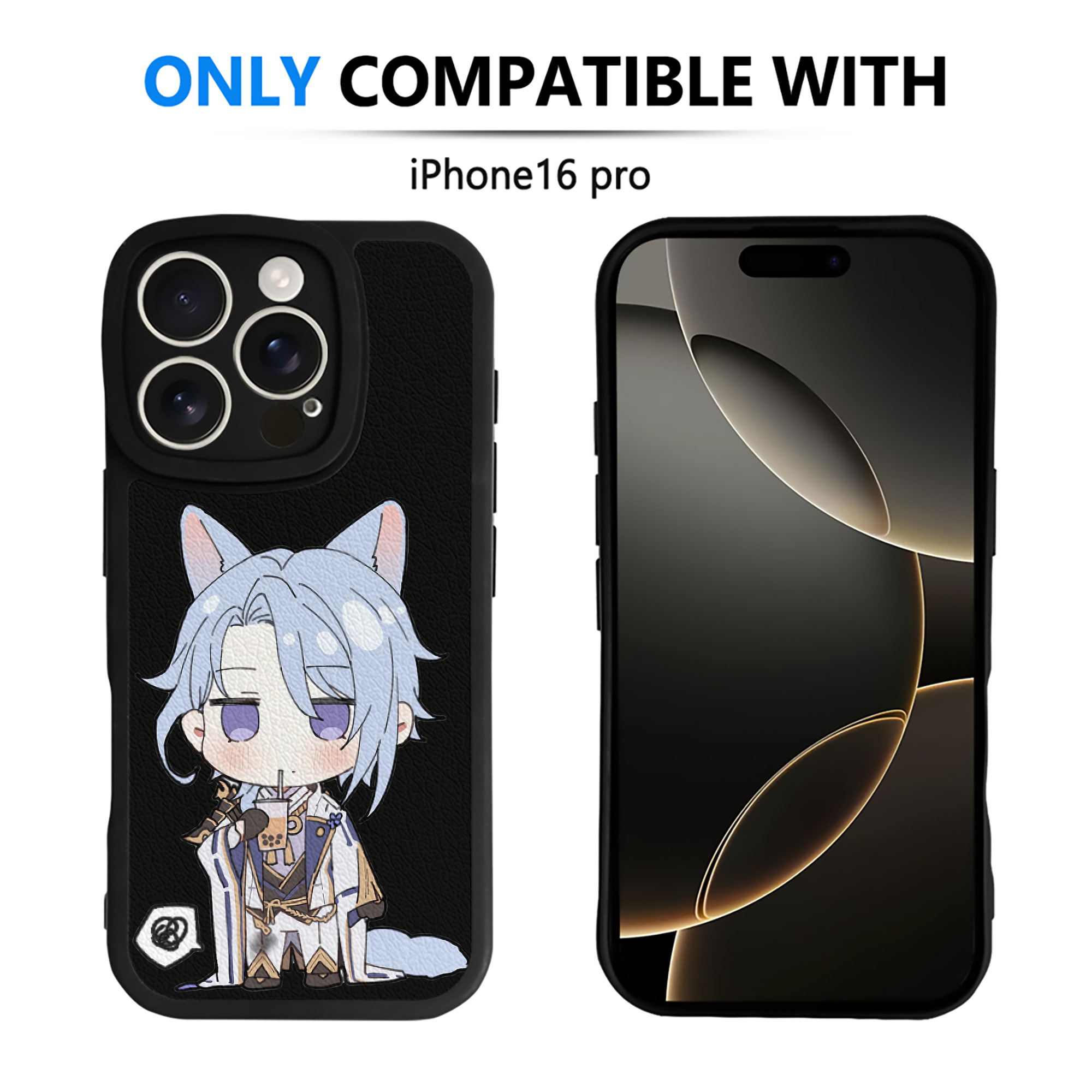 げんし神 神里綾人 かみさとあやと genshin Kamisato Ayato 【iPhone 16シリーズ対応】シリコンスマホケース（レザー調） 材質：シリコン